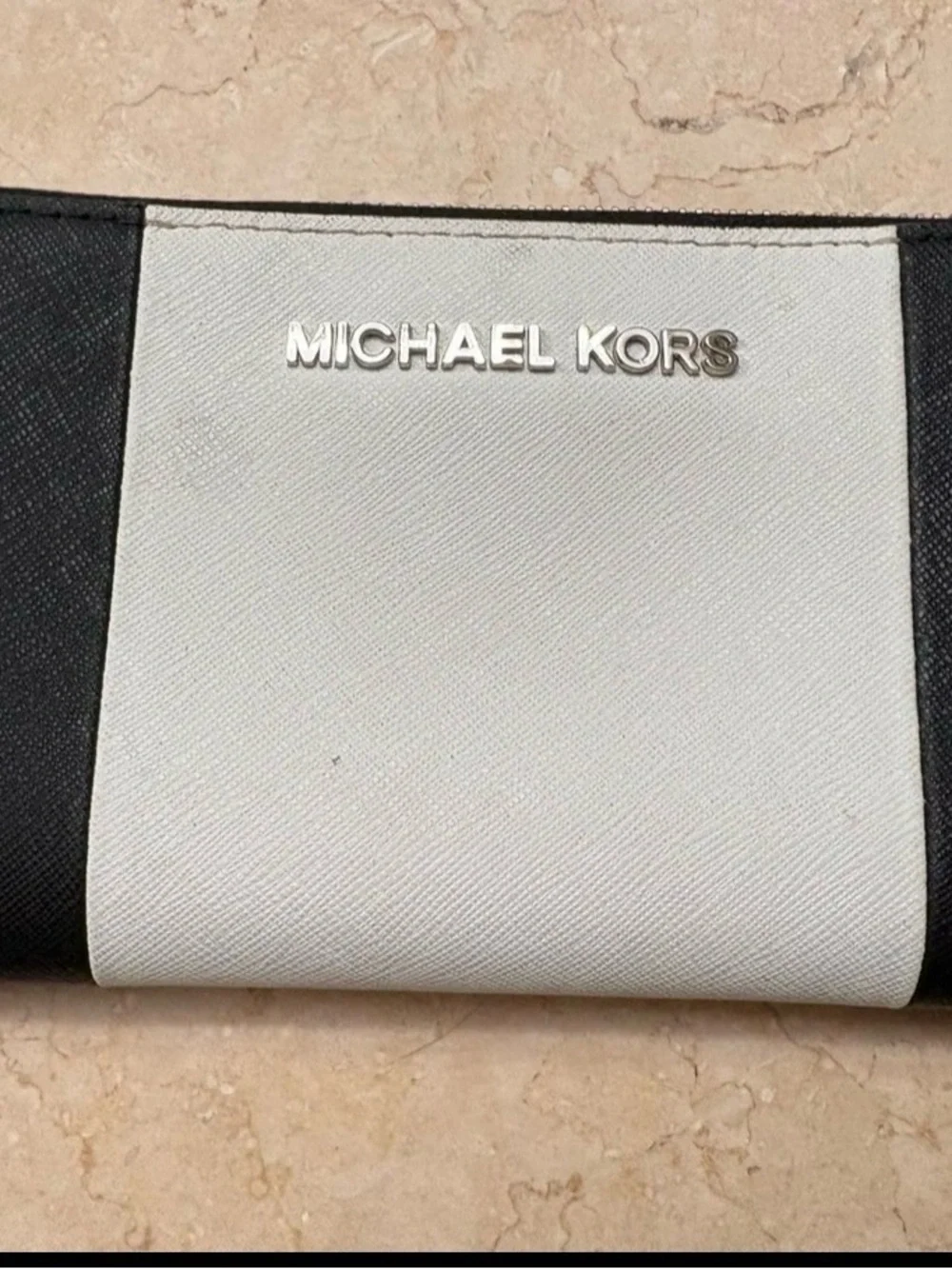 Michael Kors Black and White Colorblock Wallet